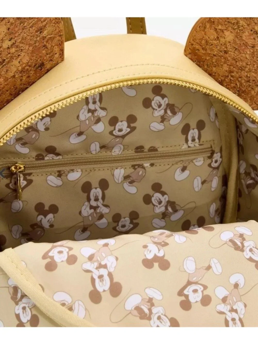 Loungefly Mickey Mouse Corkboard Pin Display Ears Mini Backpack with Pin NWT - Picture 5 of 7